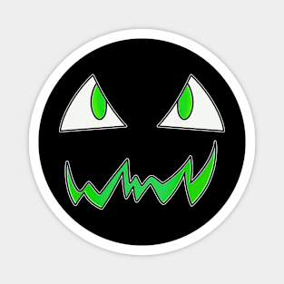 Jack O Lantern Face - Halloween Costume - Glowing Green Magnet